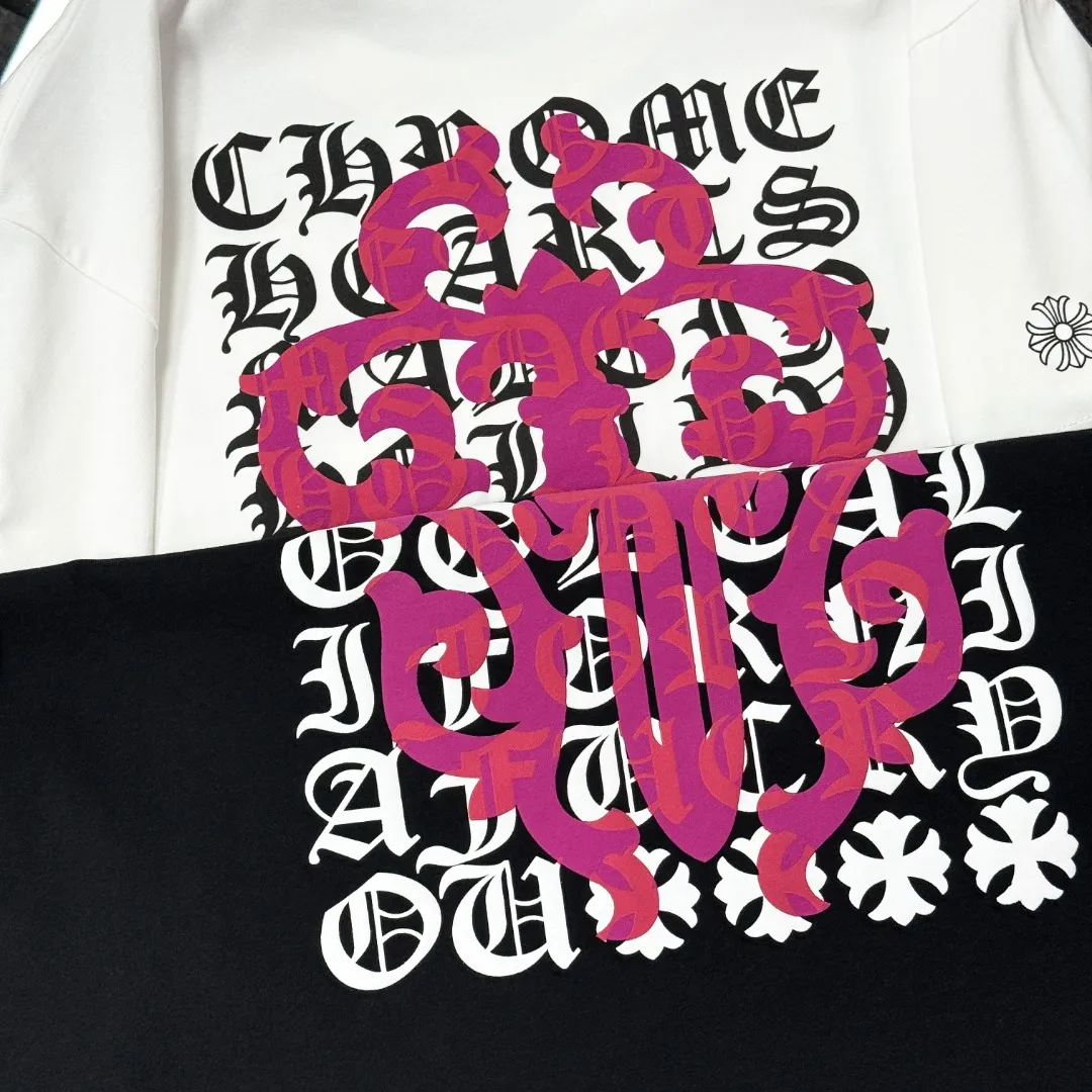 P170 Chrome Hearts 25 high-end versions. The fabric is made of 300 grams of high-density pure cotton. It does not deform or shrink. It has three labels. It is the same style for men and women. Technology: suede foaming + digital printing. Color: white, black. SIZE: S-XL.
